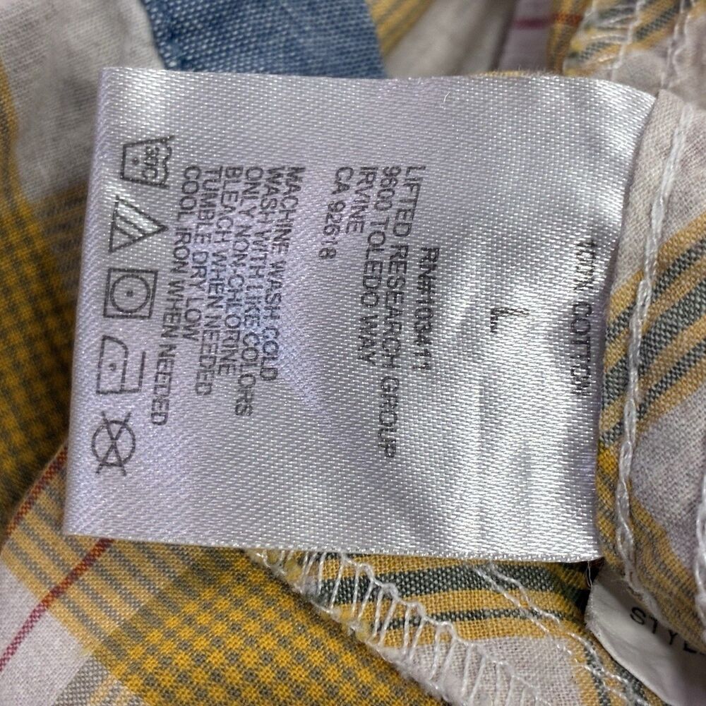 Lrg Clothing Equipment Mens Lrg Yellow Plaid Short Sleeve Button Up Shirt View 6